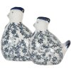 Clayre & Eef 6CE2092 Poulet Déco Figurine Vintage en céramique Blanc-Bleu 18x12x21 cm