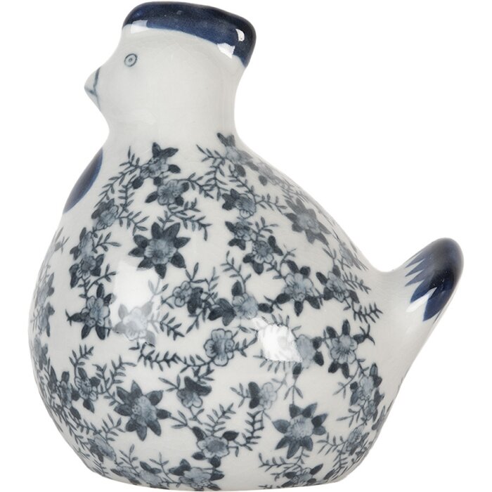 Clayre & Eef 6CE2093 Poulet décoratif blanc bleu 14x12x16 cm