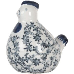 Clayre & Eef 6CE2093 Poulet décoratif blanc bleu 14x12x16 cm