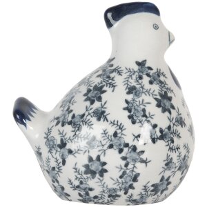 Clayre & Eef 6CE2093 Poulet décoratif blanc bleu 14x12x16 cm