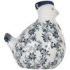 Clayre & Eef 6CE2093 Poulet décoratif blanc bleu 14x12x16 cm