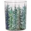 Clayre & Eef 6GL4958 Porte-bougies à chauffe-plat Set 2 Vert Forêt de sapins Ø 7x8 10x13 cm