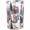 Clayre & Eef 6GL4961 Porte-bougie à chauffe-plat en verre motif forêt 12x18 cm style campagnard