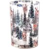 Clayre & Eef 6GL4961 Porte-bougie à chauffe-plat en verre motif forêt 12x18 cm style campagnard