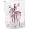 Clayre & Eef 6GL4964 Porte-bougies à chauffe-plat Set 2 Verre Motif cerf Ø7x8cm Ø10x13cm