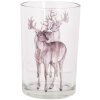 Clayre & Eef 6GL4965 Porte-bougie à chauffe-plat en verre motif cerf Ø12xH18cm Transparent