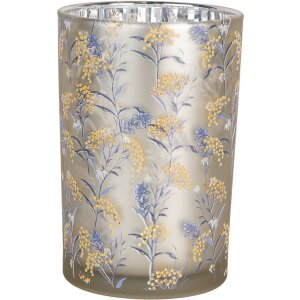 Clayre & Eef 6GL4967 Bougeoir en verre Gris Jaune 12...