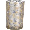 Clayre & Eef 6GL4967 Bougeoir en verre Gris Jaune 12 cm 18 cm de haut