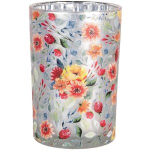 Clayre & Eef 6GL4969 Bougeoir en verre Gris Orange...