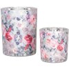 Clayre & Eef 6GL4970 Porte-bougies à chauffe-plat Set 2pcs Verre Gris Rose