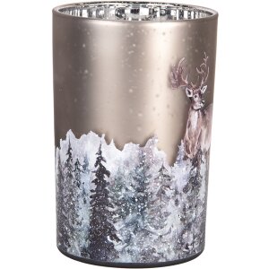 Clayre & Eef 6GL4985 Bougeoir en verre motif cerf...