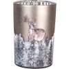 Clayre & Eef 6GL4985 Bougeoir en verre motif cerf gris-brun Ø12x18 cm