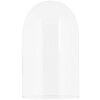 Clayre & Eef Cloche en verre Ø17x40cm Blanc Verre Bois Coiffe décorative style campagne
