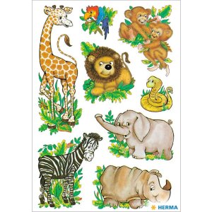 herma Étiquettes décoratives décor animaux de la jungle 3 feuilles