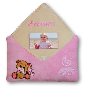 Cadre photo Coussin italien Bienvenue rose