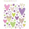 Artebene carte Birthday-coeurs-motifs mixtes-