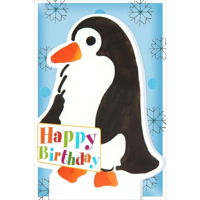 Carte Artebene Stand-up-Birthday-Pingouin-Glitter