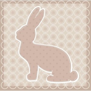 Serviettes en papier Lapin taupe 33x33 cm