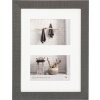 Walther Cadre de galerie en bois Home 2 photos 10x15 cm gris