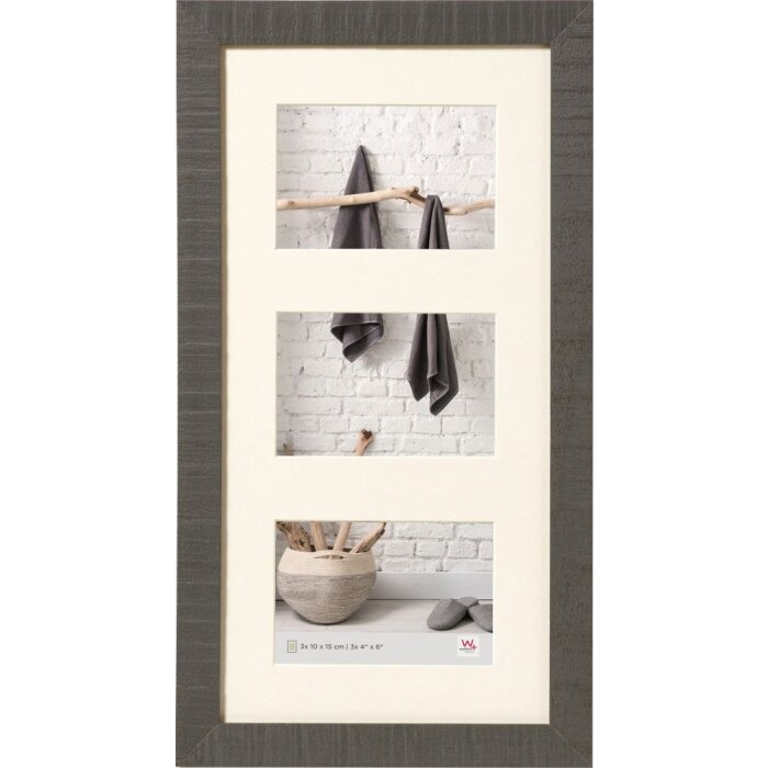 Walther Cadre galerie en bois HOME 3 photos 10x15 cm gris