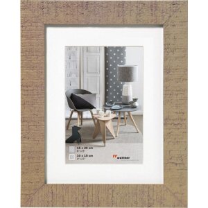 Walther cadre en bois HOME beige brun 15x20 cm avec passe-partout 10x15 cm