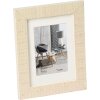 HOME Cadre en bois blanc crème 15x20 cm avec passe-partout 10x15 cm