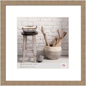 Cadre photo en bois HOME 50x50 cm en marron beige