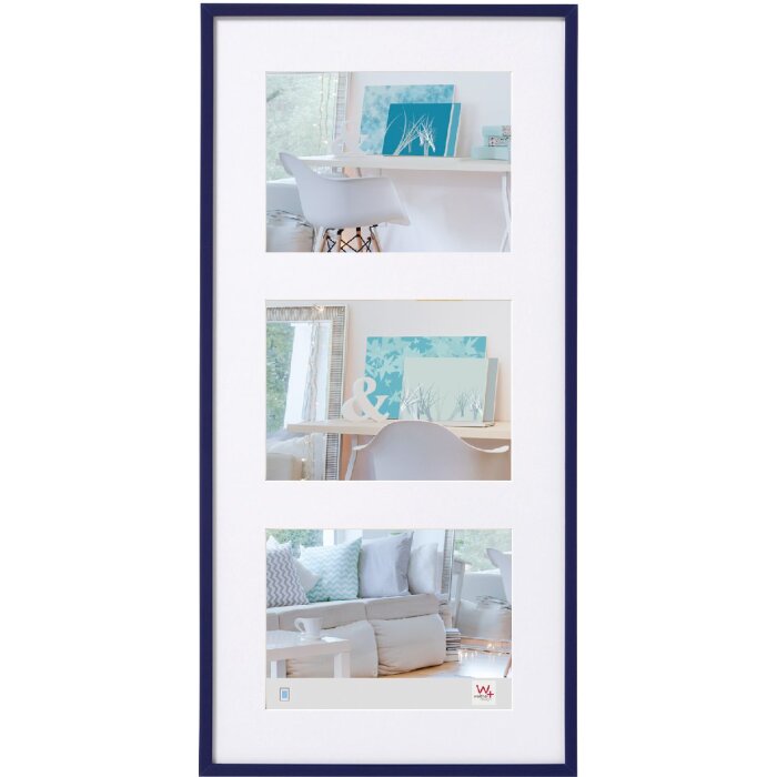 Walther Cadre photo plastique New Lifestyle 3 photos 13x18 bleu (26,2x51,5 cm)