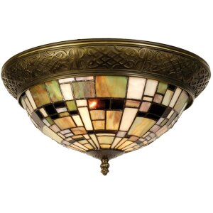 LumiLamp 5LL-5348 Lampe de plafond Tiffany Ø 38x19...