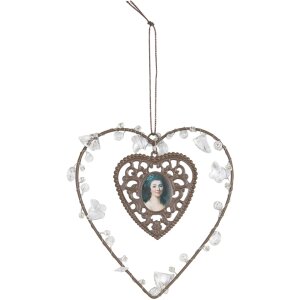 Pendentif coeur ANTIQUE PORTRAIT 12x11 cm