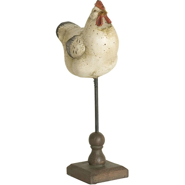 Figurine de coq debout Vintage Look 13,5x8x12,5 cm