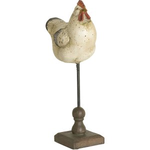 Figurine de coq debout Vintage Look 13,5x8x12,5 cm