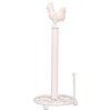 Clayre & Eef 6Y0518W Porte-rouleau de cuisine Coq Ø 18x43 cm Blanc Métal