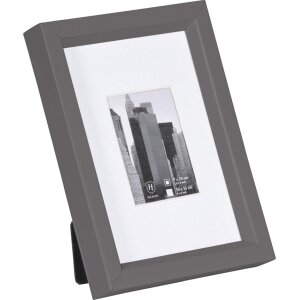 Cadre plastique Henzo Metallica gris foncé 10x15 cm avec passe-partout 5x7 cm