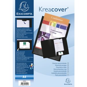 Dossier de présentation en PP Krea Cover, pour format A4 Noir