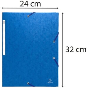 Porte-documents avec élastique et 3 rabats en carton monobloc Scotten Manila 425g Nature Future, pour format A4 bleu