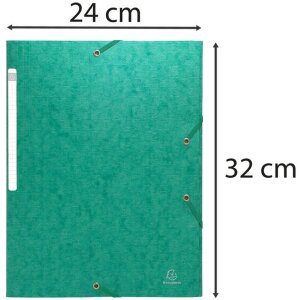 Porte-documents avec élastique et 3 rabats en carton monobloc Scotten Manila 425g Nature Future, pour format A4 vert