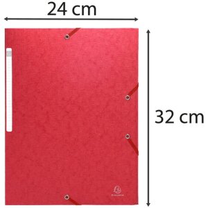 Porte-documents avec élastique et 3 rabats en carton monobloc Scotten Manila 425g Nature Future, pour format A4 Rouge