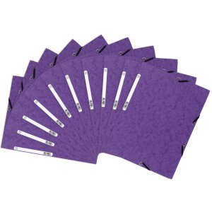 Chemise à 3 rabats avec élastique Carton de Manille 400g-m2 - A4 Violet