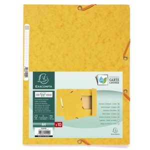 Chemise à 3 rabats avec élastique Carton de Manille 400g-m2 - A4 Jaune