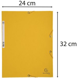 Chemise à 3 rabats avec élastique Carton de Manille 400g-m2 - A4 Jaune