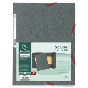 Chemise à 3 rabats avec élastique Carton de Manille 400g-m2 - A4 Gris