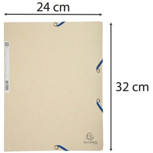 Exacompta Porte-documents avec élastique 3 rabats Manila Carton 400g DIN A4 Ivoire