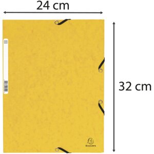 Exacompta Chemise à élastiques 3 rabats Manila Carton DIN A4 Jaune 355g