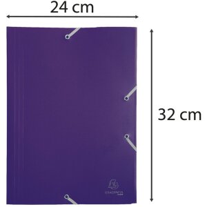 Chemise à 3 rabats avec élastique en PP 400µ Eco opaque, pour format A4 Violet