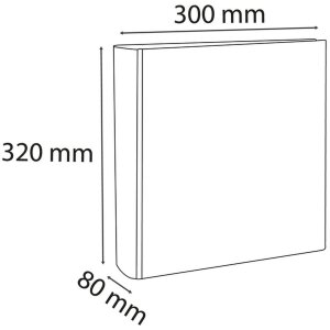 Classeur en PP solide 2,3mm avec 2 anneaux et dos 80mm, 2 pochettes intérieures et extérieures, Krea Cover, pour format A4 Blanc