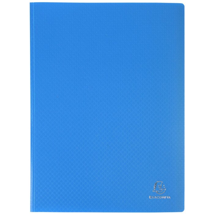 Dossier de présentation en PP souple 300µ avec 60 pochettes grainées, opaque, pour format A4 Bleu