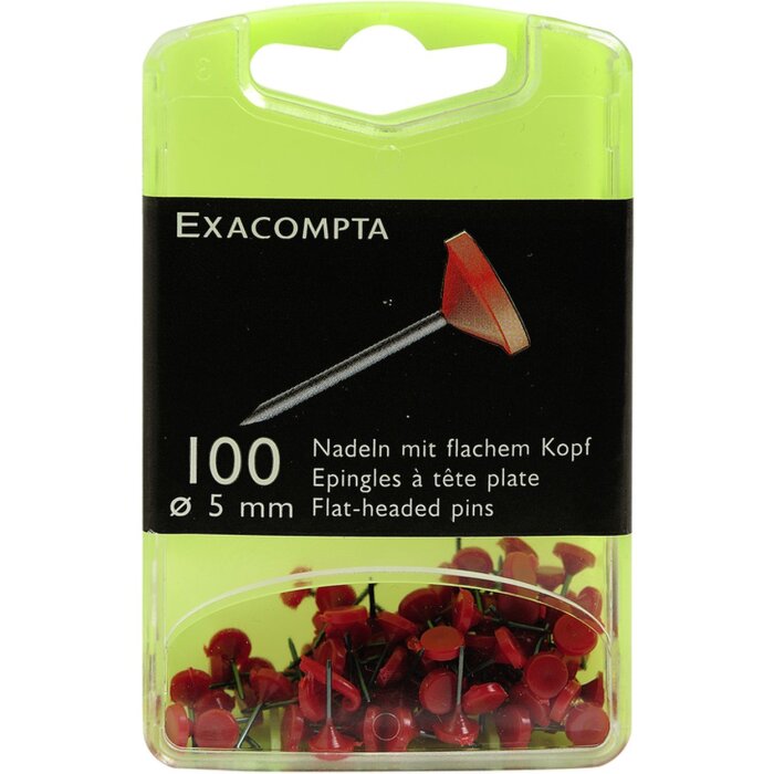 Aiguilles à tête plate Ø 5 mm 100 pièces rouge