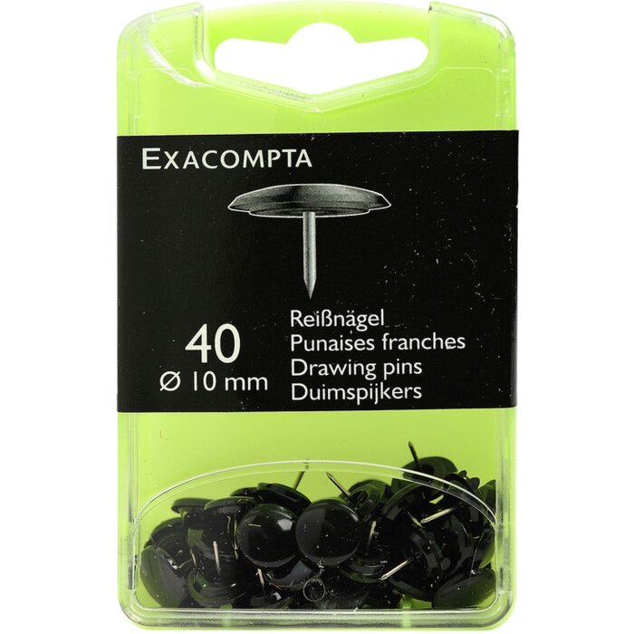 Exacompta punaises Ø10 mm noir 40 pièces