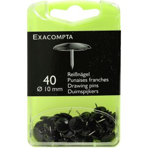 Exacompta punaises Ø10 mm noir 40 pièces